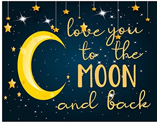 Graman Metal Tin Retro Sign Love You To The Moon And Back,Country Home Decor for Home, Living Room, Kitchen,Bathroom Decoration 8X12Inch