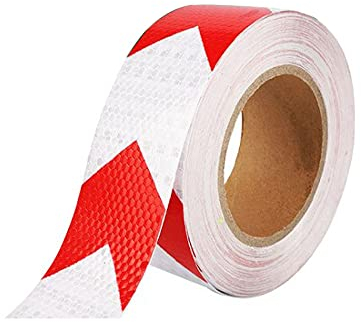 Dtoterul Reflektorband Selbstklebend 5cm x 4m Warnaufkleber Reflektorband Selbstklebend Fahrrad Reflektorfolie Fahrrad Reflektierendes Klebeband Reflektorband Selbstklebend Warnklebeband Rot Weiß