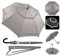 Quick Safety® Stockschirm Automatik-Regenschirm für Damen und Herren Sturmfest-360°Doppelt Reflektierend 105cm Ø Unisex-Design. Quala grey