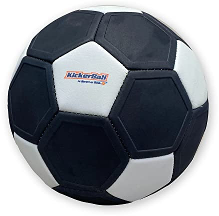 Original Glow In The Dark KickerBall von Swerve Ball, Leuchtet im Dunkeln, Verstärkte Nähte, Fußball für extreme Kurven, Trickball mit Drall,Spielball Größe 4,Schwarz