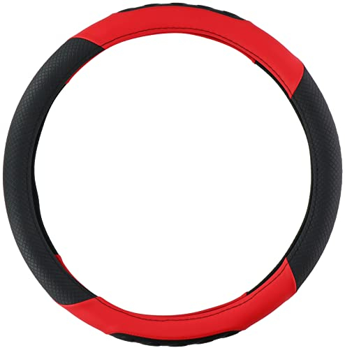 All Ride Lenkradbezug LKW - Lenker mit Durchmesser 44-46CM - Gummi - Anti-Rutsch Textur Schwarz/Rot