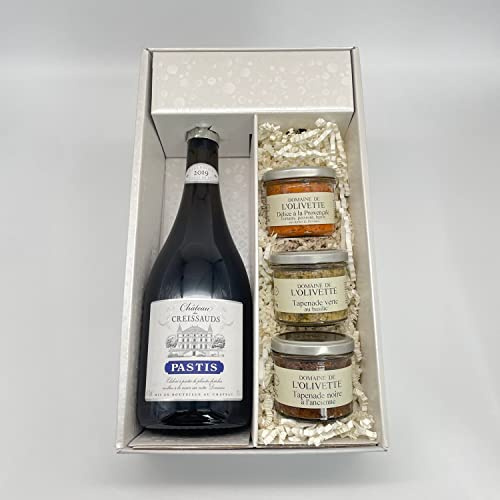 Coffret Maison Ferroni Pastis Millésimé 2019 + 3 tapenades(3x100g)