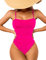 USUN Maillot de Bain Femme 1 Pièce Taille Haute Push Up - Contrôle du Ventre Monokinis Swimsuit