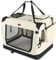 VOUNOT Hundebox faltbar, Transportbox Katze Hunde, Hundetasche, Oxford-Gewebe, Netzstoff, Atmungsaktiv, Transportabel, Metallrahmen, mit Griffen, Taschen, 82x60x60cm XL, Beige