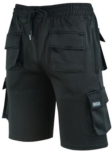 MS9 Mens Fleece Shorts Cargo Pockets Tracksuit Jogging Work Utility Shorts H5