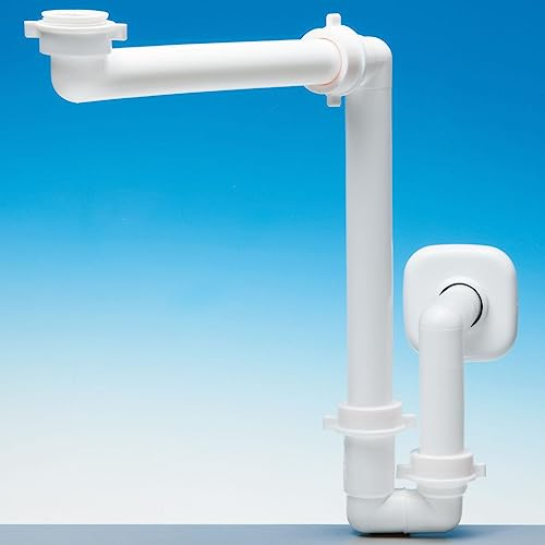 SOTECH Raumsparsiphon, 32-40 mm, weiß, Raumsparsiphon, Ablaufgarnitur für Küche und Bad