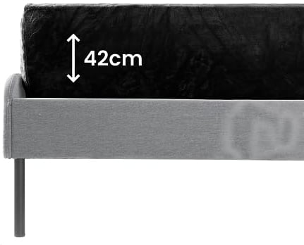 BaSaTex Boxspringbett & Wasserbett Spannbettlaken 200x220 cm in Cashmere-Touch Plüsch Flausch Qualität | 38-42 cm Steghöhe | 100% Polyester | Farbe: Schwarz