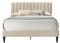 Galano Newry Upholstered Double Bed – Fabric Bed Frame with Headboard – Wooden Slat Support – Easy Assembly – Modern Bedroom Furniture (Beige)