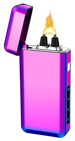 Plasma Wiederaufladbare Drachen USB Feuerzeuge, Elektrisches Feuerzeugs Winddichtes Elektronisches Lichtbogenfeuerzeug mit LED Power Anzeige für Kerze, Räucherstäbchen (Bunt)
