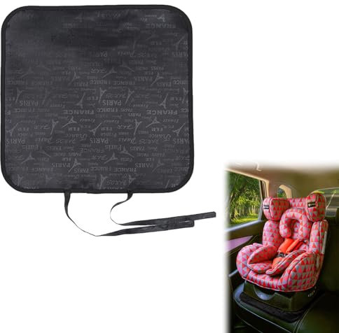 Tappetino Protettivo per Seggiolino, Protettore Sedile Auto Bambini, Imbottitura per Seggiolino per Bambini Antiscivolo, Coprisedile Auto per Seggiolino Bimbo, Antiscivolo e Resistente all'usura,Nero