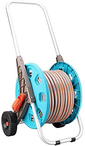 Tragbarer Schlauchwagen für den Außenbereich, verstärkt, Gartenschlauchwagen zum Bewässern des Autos, Duschen, Bodenreinigung, 20 Meter Wasserschlauch (Größe: 50 m Wasserschlauch) (Schlauch)