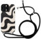 Lafunda Handykette kompatibel mit iPhone 12 Pro Max Hülle, iPhone 12 Pro Max Necklace Handyhülle mit Band - Wave Cute Zebra Stripes Muster Design Case mit Kette zum umhängen Schwarz