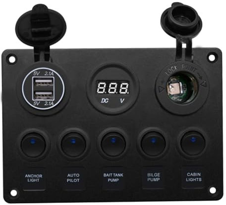 Gatuida 5 Schweller Auto-kombinationsschalter Mini-mülltonnen Runde Platte Auto-lüftungsclip Aus Kristall Wasserdichte Feuerzeugsteckdose Doppeltes Usb-autoladegerät Schalttafel Wagen