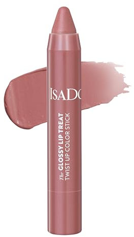 Isadora The Glossy Lip Treat Twist Up Colour Lip Stick - Feuchtigkeitsspendender Lippenstift mit Squalan - Vegan, tierversuchsfrei, aufpolsternd, nicht klebend, Gloss (Beige Rose 03, 3,3 g)