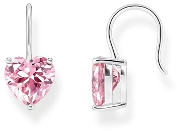 Thomas Sabo Ohrhänger mit pinkfarbenem Zirkonia-Herz 925 Sterlingsilber H2288-051-9