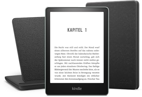 Kindle Paperwhite Signature Essentials Bundle mit einem Kindle Paperwhite Signature Edition Agavengrün (32 GB | ohne Werbung), einer Amazon Stoffhülle und einem kabellosem Ladedock „Made for Amazon“