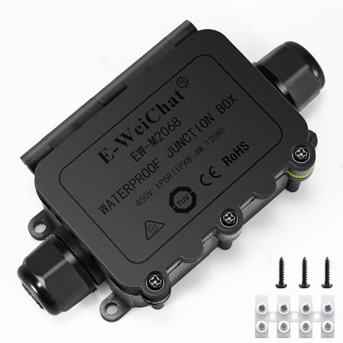 Abzweigdose Wasserdich, IP68 Verteilerdose Außen 2-Wege Wasserdicht Wasserdichte Abzweigdose für Aussen Größere Outdoor Verteilerdose Wasserdicht für Ø5-9mm Kabeldurchmesser(1 Pakete)