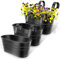CITÉTOILE 4 Pièces Pots de Fleurs Suspendus en Métal,Pots Suspendus Balcon avec Trou de Drainage, Pots Suspendus Noir avec Crochet Amovible pour Balcon, Clôture, Jardin, Mur,Maison Décor
