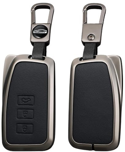 TECART Smart Key Cover Key Protection Key Case Fits Lexus IS ES GX NX RX LX LC LS RC UX US GS UX200 ES200 LS350 ES300h LX570 RX350 Metal Key Fob Cover 3 Buttons Black