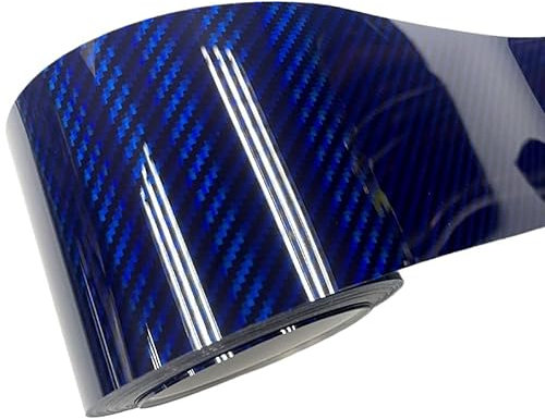 DUANSIYU Autofolie Schwarz Rot Silber Blau Gold 5D Regenbogen Carbon Faser Auto Aufkleber Adhesive Wrap Vinyl Tuning Abdeckfolie Car Wrapping Folie(Blue,10CM X 10M)