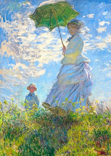 1000 Teile Für Puzzles Erwachsene-Woman with a Parasol Puzzles 1000 Teile Monet Galerie Puzzles für Erwachsene Puzzle Berühmte Malerei 1000 Teile Puzzles Kunstwerk 1000 Teile Puzzles