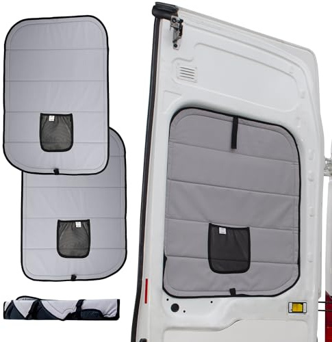 Living in a Bubble Insulated Blackout Rear Door Window Covers for Ford Transit 2015-Current Full Metal Door (Pair). Van Life Essentials & Camper Accessories