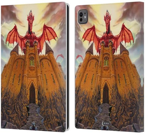 Head Case Designs Offizielle Ed Beard Jr Zauber Schloss des Herren Drachen Freundschaft Leder Brieftaschen Handyhülle Hülle Huelle kompatibel mit Apple iPad Pro 11 M4 2024