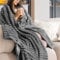 Dreamzie Kuscheldecke Flauschig, Fleecedecke 220x240 cm, Flanell Sofadecke, Weiche Warme Decken Für Bett und Couch, Dunkelgrau Blanket
