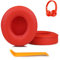 SINOWO Earpads Replacement for Beats Solo 2 & Solo 3 Wireless On-Ear Headphones,Solo2 Solo3 Ear Pads Cushions with Noise Isolation Memory Foam,Soft Protein Leather(Citrus Red)