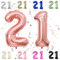 40 Inch Rose Gold 21 Number Balloons,Rose Gold 2 & 1 Foil Large Balloons,21 Big Digit Number Balloon for Girls Women 12th 21th Birthday Anniversary Princess Party Supplies