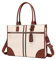 MOSISO Laptop Bag for Women, 15.6 inch PU Leather Laptop Tote Work Bag Purse with Front Zipper Pocket, Large Capacity Waterproof Patchwork Stripe Computer Briefcase for Business Office Work, Brown