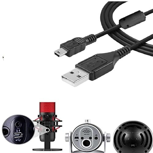 ZHHSUNY PC Mac Computer USB Cable Cord Wire for Hyper-X Quadcast, Blue Ye-ti USB Mic Blackout & Snow-ball iCE (16 FT)