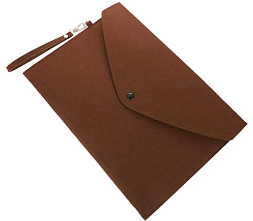 GRIRIW Filz Aktenordner A4 Mit Druckknopf Dokumentenhalter Business Büro Papier Organizer Hängeseil Tragetasche Für Lehrer Und Studenten