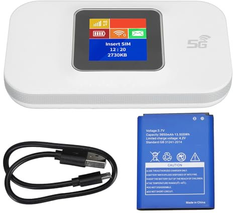 Culnflun 4G Portable WiFi, 150Mbps Router a Colori Con Slot per Micro SIM Card, Supporta 10 Dispositivi per La Connessione Simultanea, Internet Ad Alta Velocità per Telefoni Cellulari, Tablet E Laptop