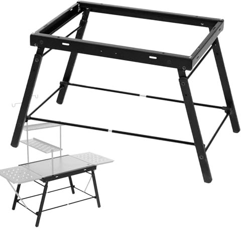 Klappbarer Campingtisch – Aluminium-Tisch für den Außenbereich, rostbeständiger Tischgestell-Set, Camp-Esszimmerständer, leichtes Schreibtischregal für drinnen und draußen, Picknick, Grillen
