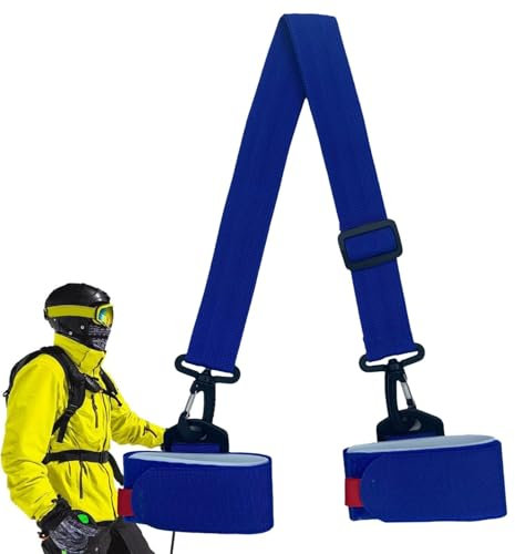 Lpsdssre Skiträgergurt | Verstellbare Skischlinge | Winter Snowboard Wraps | Tragbarer Skigurt | Skiausrüstung Tragegurt Leicht und tragbar für Damen und Herren, blau, Refer to description