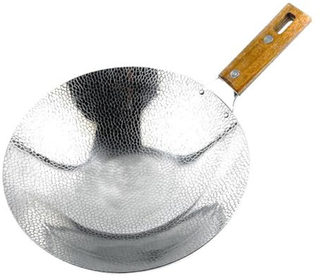 PHENOFICE Sartén Wok de Acero Inoxidable Olla de Cocina China Mini Sartén Wok Sartén Portátil