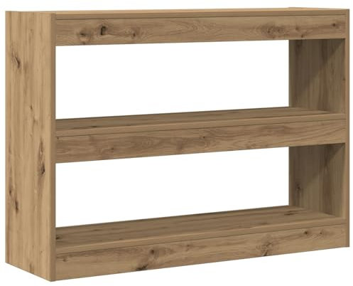 vidaXL Bücherregal Eiche handwerklich 100 x 30 x 72 cm Holzwerkstoff, Holzbücherregal, rustikaler Stil, freistehende Ablage, stabil und stylisch als Raumteiler