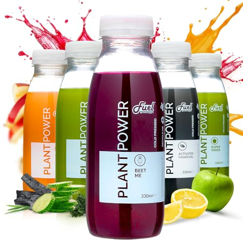 Fuel Station Juice Cleanse, 1 Day Detox Cleanse - 5 x 330ml, Healthy Juice Diet, Cold Pressed Fruit & Vegetables, Freezer Friendly, Vegan, Dairy & Gluten-Free, No Added Sugar or Preservatives