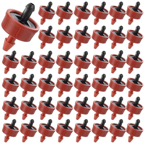 60 unidades 4 L/H compensación de presión gotero de riego, emisores de flujo constante, goteros de riego, emisor de cabezales para tuberías de 1/4 pulgadas para macetas de jardín, plantas sistemas de