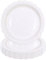 Lot de 50 Assiette Carton Blanc de 18 cm, Festonnées Assiette Jetable Vaisselle Jetable Anniversaire Pour Gâteaux Desserts Anniversaires Baby Showers Mariages Décorations (Blanc, 18cm)