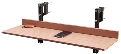 FAXJRU Klappbarer Balkonhängetisch Balkonklapptisch,Balkontisch zum Hängen,Balkonhängetisch Klappbar, Hängetisch für Balkongeländer, Beistelltisch Klapptisch 80 x 25 cm