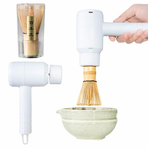 YUYQAQ Matcha Electric Whisk Set, Rechargeable Handheld Mixer with Whisk, Automatic Whisk Electric Handheld Mixer for Matcha Tea Lovers, Easy to Use