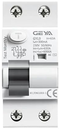 Diferencial Superinmunizado,Diferencial Interruptor diferencial electromagnético de corriente residual (RCCB) de CA GYL9, bipolar, 25 A, 40 A, 63 A, 100 A, 30 mA, 100 mA, 300 mA.(2P 40A,300mA)