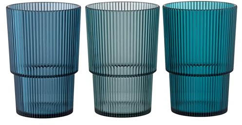 Set 12 Bicchiere bibita 420 ml azzurro, in plastica PS, Shades of Ocean, Unico