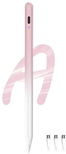 Stylus Stift für A11+/A9+ Tablet Power-Display Android Tablet Stift 4 POM Feder Schnellladung Stylus Pen Kompatibel mit Switch/Samsung Tab A11/A9/iPhone 17-6/Phones und -Tablets (Farbverlauf-Rosa)
