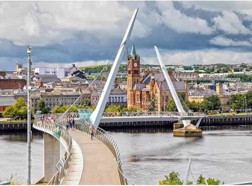 1000(70x50CM) Pieces Jigsaw Puzzle, Peace Bridge Belfast Northern Ireland, Room Decor & Teen Challenge Toy