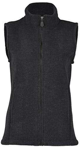 Engel Weste Merino Wollfleece Damen, 38-40/38/40, schwarz melange