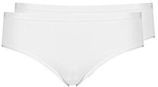 Huber Damen Midi Slip 2er Pack Taillenslip, Weiß (Weiss 0504), 40