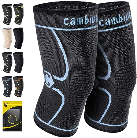 CAMBIVO Kniebandage Männer Damen X2, Bandage Knie hilfreich Erholung bei Meniskusriss, ACL und Arthritis, Kniebandage Meniskus für Laufen, Wandern, Joggen, Sport, Volleyball